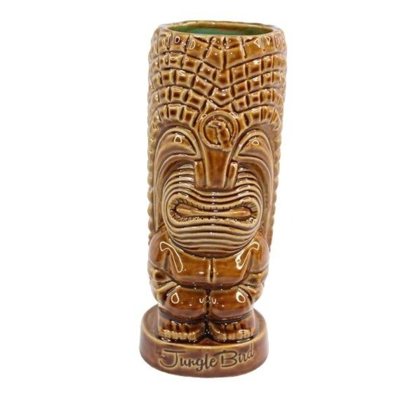 The Jungle Bird  Tiki Mug From Sacramento CA 1st Edition Glossy Brown Glaze - Picture 2 of 11